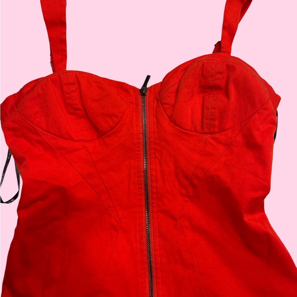 Vibrant Red bebe red corset with straps